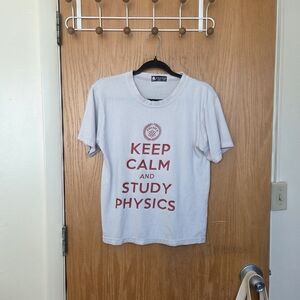 White Graphic Tee with Red Text